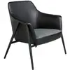 Image de Fauteuil en tissu et simili cuir noir