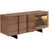 Image de Buffet effet bois noyer avec led intérieur