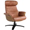Image de Fauteuil pivotant inclinable en cuir marron