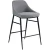 Image de Tabouret tissu gris pieds en acier noir