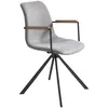 Image de Chaise pivotante tissu gris pieds noir