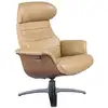Image de Fauteuil pivotant en cuir sable