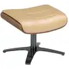 Image de Pouf pivotant cuir sable et effet bois noyer