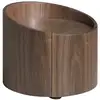 Image de Table de chevet ronde en effet bois noyer
