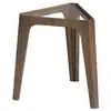 Image de Table d'appoint triangle effet bois noyer et verre