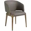 Image de Chaise simili cuir vison et effet bois noyer