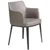 Image de Chaise tissu vison et pieds acier noir
