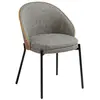 Image de Chaise en tissu gris et effet bois noyer