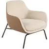 Image de Fauteuil en tissu crème et acier nour