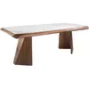 Image de Table à manger en porcelaine et effet bois noyer 220 x 110 x 76 cm.