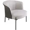 Image de Fauteuil en tissu gris et simili cuir gris foncé