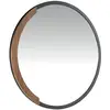 Image de Miroir mural rond bois noir