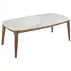 Image de Table ovale en marbre et noyer