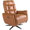 Image de Fauteuil pivotant en cuir marron