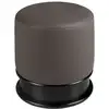 Image de Pouf contemporain en similicuir gris foncé pour votre salon