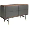 Image de Commode moderne en bois gris foncé et acier