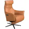 Image de Fauteuil pivotant en cuir brun