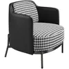 Image de Fauteuil moderne en tissu noir et blanc avec similicuir noir
