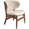 Image de Fauteuil élégant en similicuir sable et noyer