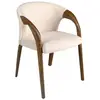 Image de Chaise en velours crème avec accoudoirs