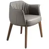 Image de Chaise moderne en simili-cuir grise avec accoudoirs