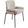 Image de Chaise en tissu gris et velours marron