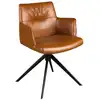 Image de Chaise pivotante en simili-cuir marron cognac