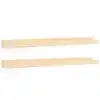Image de Pack 2 étagères flottantes en bois de pin naturel 50x7cm