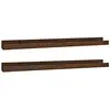 Image de Pack 2 étagères flottantes en bois de pin marron 50x7cm