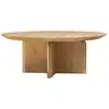 Image de Table basse ronde en bois de sapin marron Ø80x30,2cm