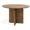 Image de Table à manger ronde en bois de sapin vieilli 110x75,2cm