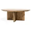 Image de Table basse ronde en bois de sapin vieilli Ø80x30,2cm
