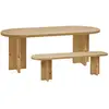 Image de Ensemble table à manger ovale et banc bois de sapin marron 160x75cm