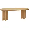 Image de Table à manger ovale en bois de sapin marron 180x75cm
