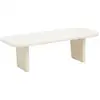 Image de Table basse en microciment avec deux pieds blanc cassé 95x30cm