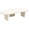 Image de Table basse en microciment avec trois pieds blanc cassé 120x30cm