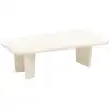 Image de Table basse en microciment avec trois pieds blanc cassé 100x30cm