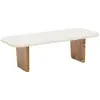 Image de Table basse en microciment avec pieds en bois vieilli 95x30cm