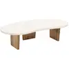 Image de Table basse en microciment avec pieds en bois vieilli 120x30cm