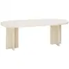 Image de Table de salle à manger ovale en microciment blanc cassé 180x75cm