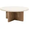 Image de Table basse ronde en microciment blanc cassé et vieilli Ø60x33cm