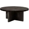 Image de Table basse ronde en bois de sapin noire Ø60x33,2cm