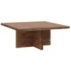 Image de Table basse carrée en bois de sapin marron foncé 80x33,22cm