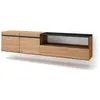 Image de Meuble tv effet bois de chêne et noir 200x35x45cm suspendu