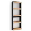 Image de Bibliothèque effet bois de chêne et noir 60x186x25cm