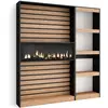 Image de Bibliothèque effet bois de chêne 170x25x186cm cheminée effet feu XXL