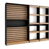 Image de Bibliothèque effet bois chêne et noir 230x25x186cm