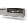 Image de Meuble tv effet bois ciment 150x35x45cm cheminée effet feu