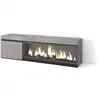 Image de Meuble tv effet bois ciment 158x35x45cm cheminée effet feu xxl
