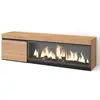 Image de Meuble tv effet bois de chêne 158x35x45cm cheminée effet feu XXL